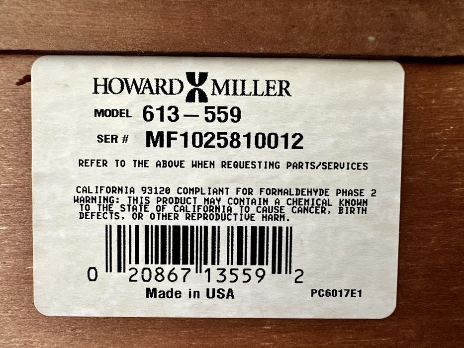 Механические каминные часы Howard Miller