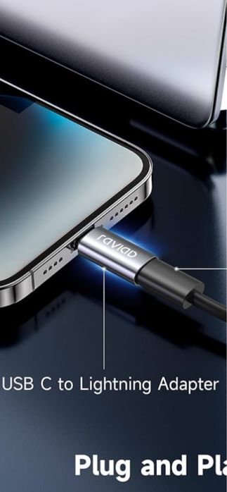 RAVIAD Adapter USB C na Lightning , iphone