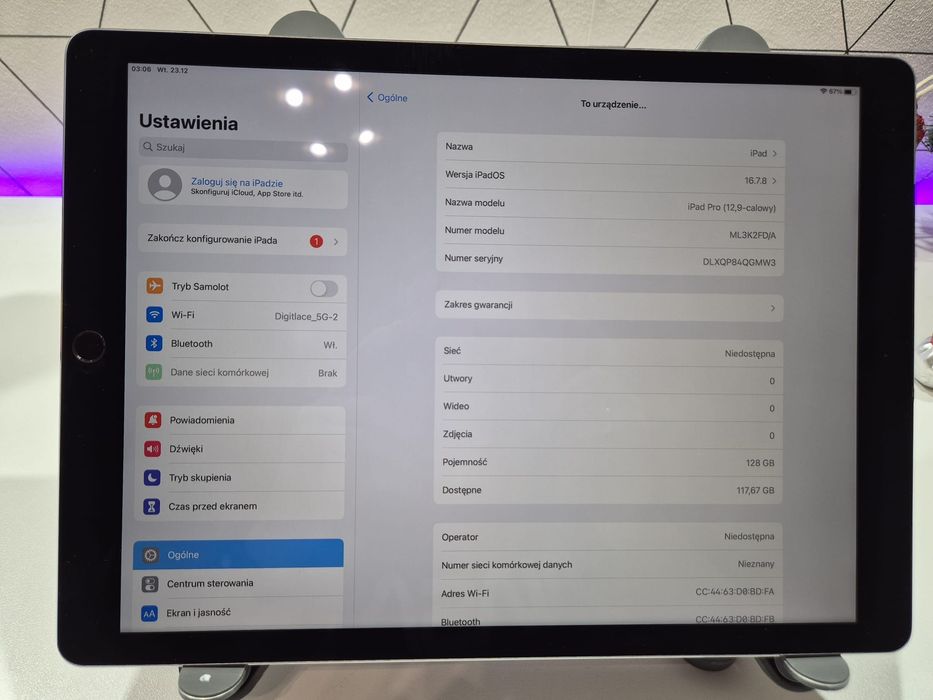 Sprzedam iPad Pro 12.9". RETINA (A1652).