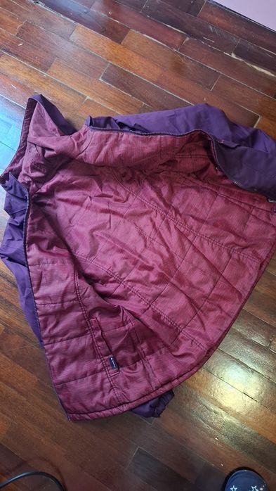 Casaco chuva Quechua roxo 2 lados Tam. 12