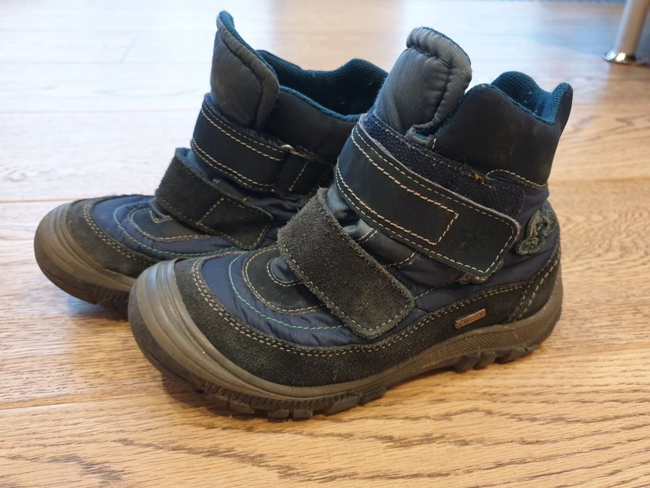 Skórzane śniegowce kozaczki Primigi 29, Gore-Tex, granatowe