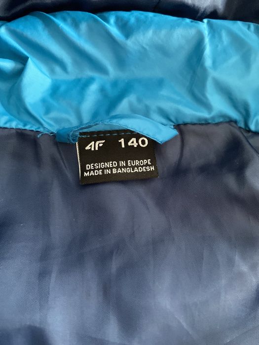KURTKA przejściówka pikowana dziecięca z kapturem 4f, rozmiar 140 cm