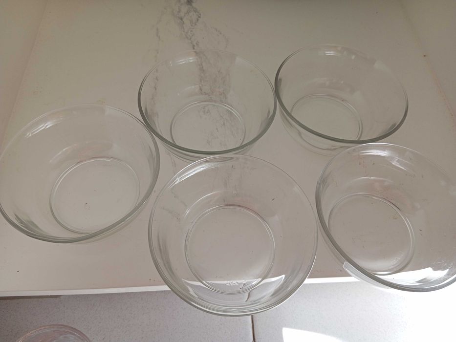 set 5 taças para sobremesa, em vidro