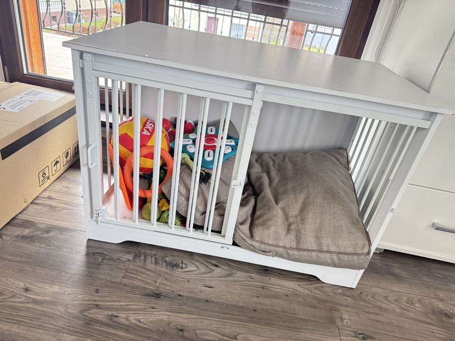 Klatka kojec  kennel dla psa nowoczesna biała duża