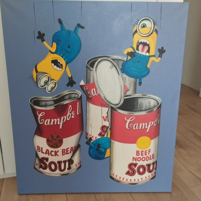 Quadro Pop Art "Minions & Campbell's" - Adquirido na P55.ART