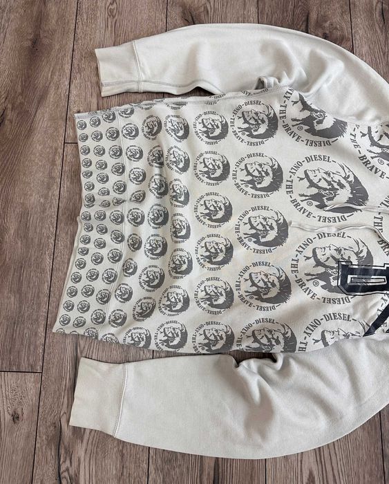 Bluza z kapturem DIESEL logo męska casual bawełna r. L