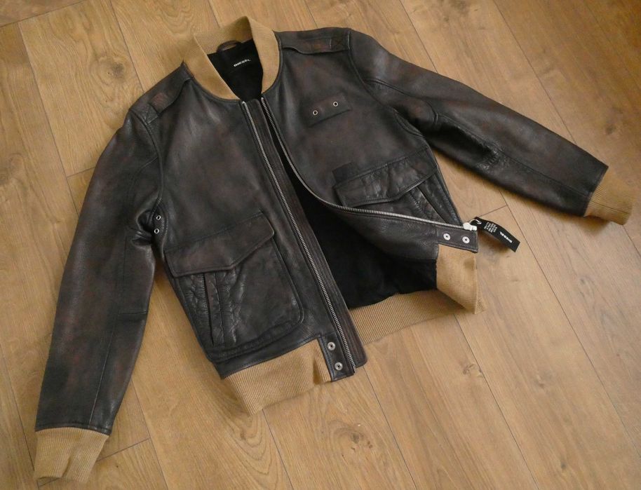 Kurtka skórzana męska DIESEL skóra PILOTKA lotnicza AVIATOR L