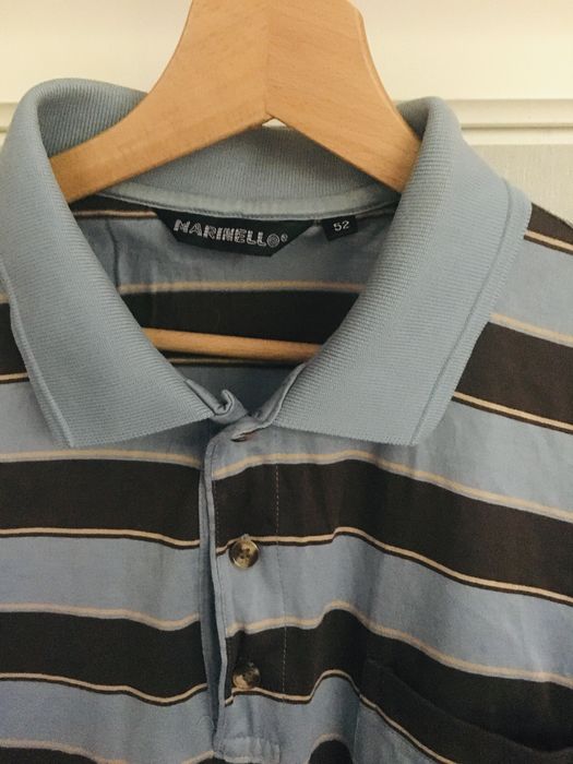 Made in Italy - polo t-shirt firmy Marinello - 100 % cotton, paski , M