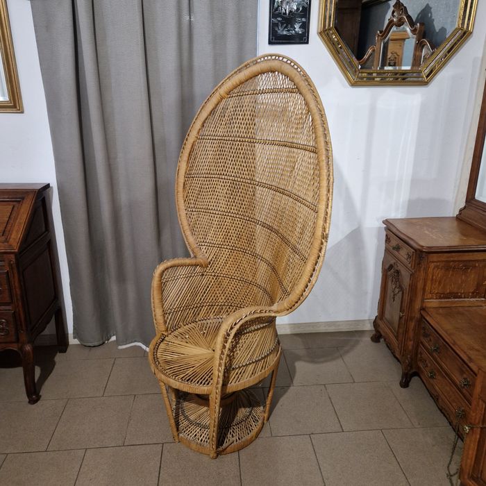 Piękny stylowy fotel rattanowy Paw