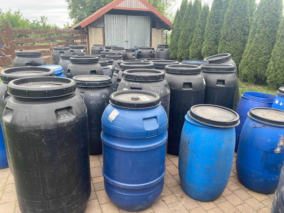 Beczki plastikowe 200 220 i 250 litrowe po spożywce deszczówka