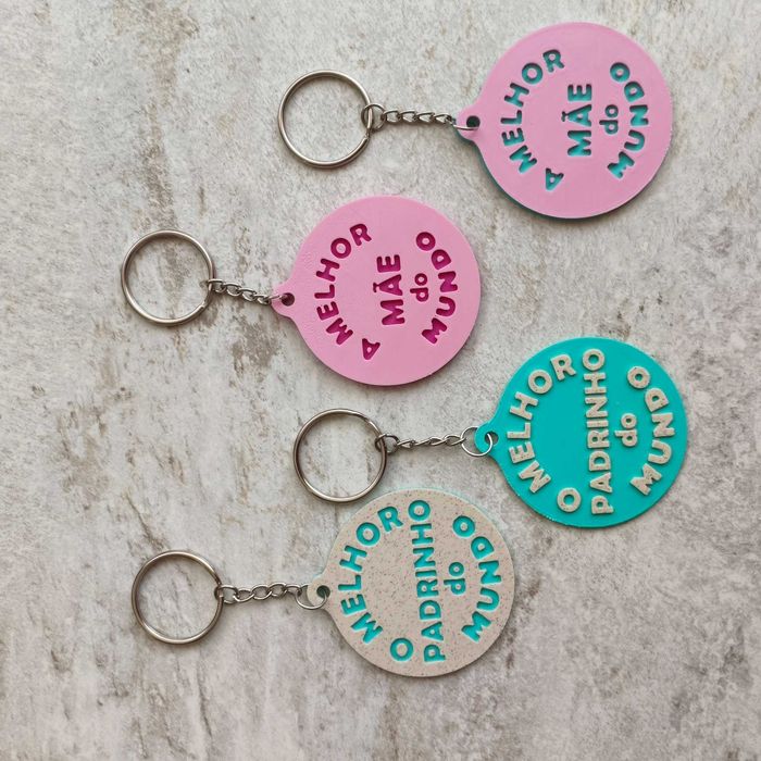 Porta-Chaves "Melhor pai/mãe/Padrinho/madrinha/avó/avô/amigo/amigado Mundo" — Personalizado