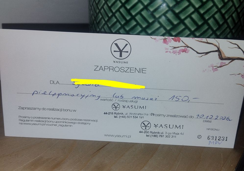 Bon voucher Yasumi Rybnik