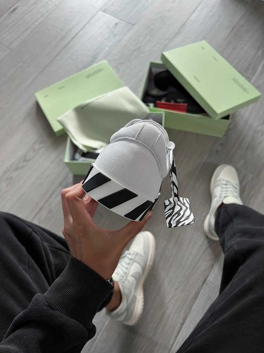 Кросівки Off-White Vulcanized Low Canvas White Black Premium | Кроссовки чоловічі жіночі