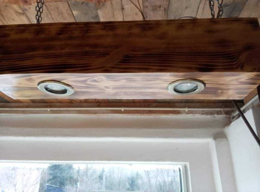 belka sosnowa oświetlenie lampa wisząca loft nowa