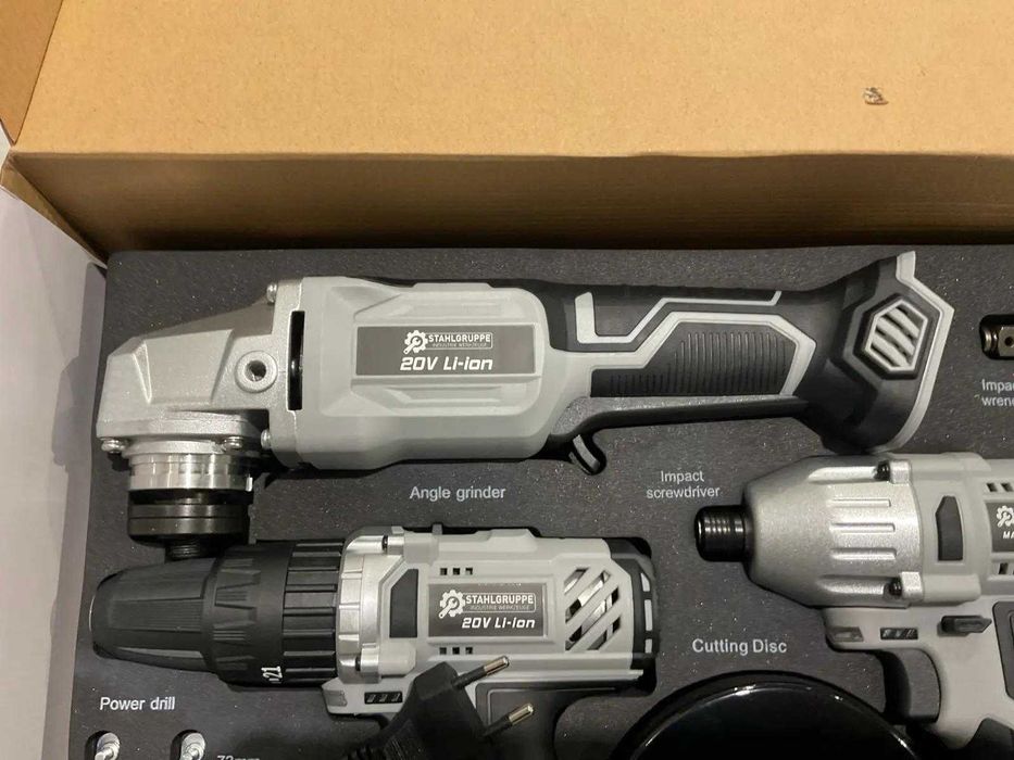 Zestaw elektronarzędzi akumulatorowych STAHLGRUPPE 20V – 4w1