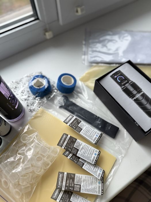 Тату педаль, тату машинка, картрнджи, нубір для початківця