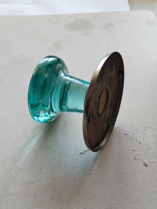 Ручка дверная стеклянная, зеленая, новая, СССР