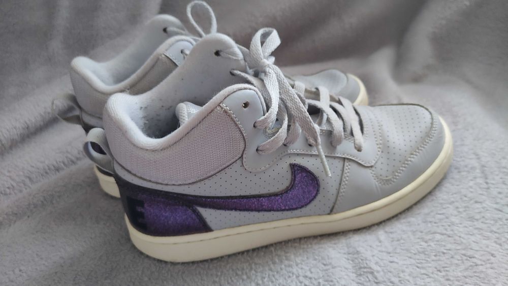 Nike Court Borough Mid 2 violet sparkle 38-38.5, уст 24.3 кроссовки