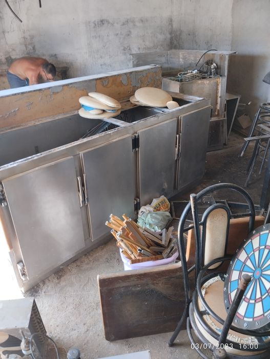 Refrigerated counter, imperial sink, and chairs64297868430082120