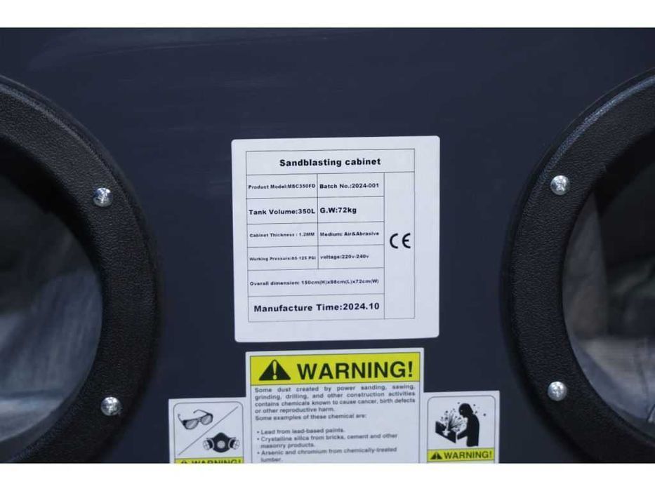 Піскоструйна камера MAST MSC350FD+DC15 (передні дверцята)