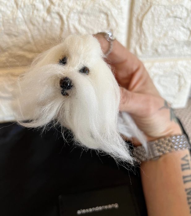 Мальтийская болонка ! Валяние  ! Сувенир! Собачка ! Болонка ! Собака !