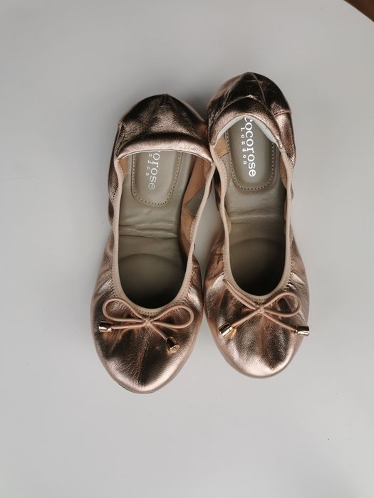 Nowe buty balerinki skóra naturalna złote Cocorose London r. 38