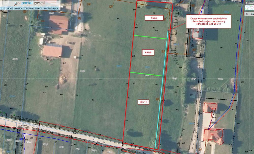 3 działki obok siebie Beczków gmina Górno