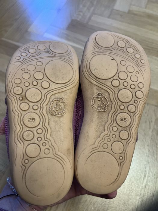 Różowe materiałowe adidaski barefoot, Affen Zahn, 25