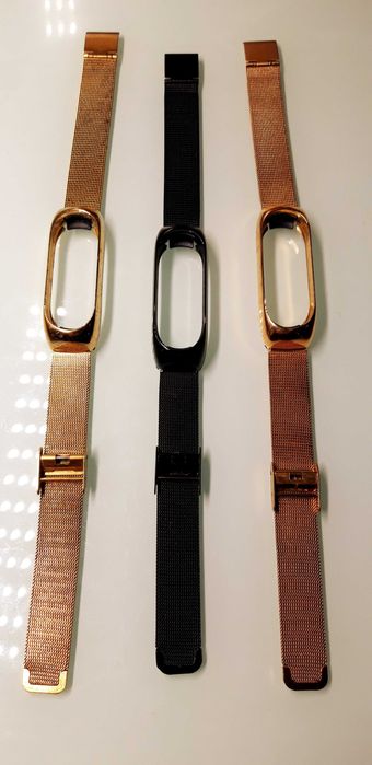 3 braceletes em aço inoxidável smartwatch mi band ler discrição.
