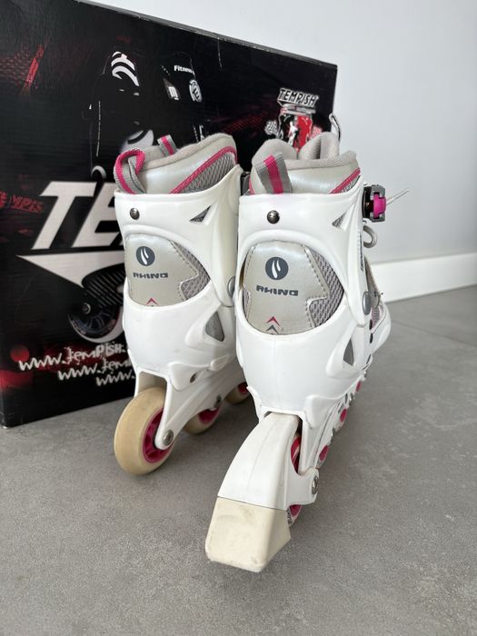 Łyżworolki rolki regulowane biało różowe Tempish 34-37 23 cm