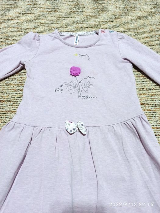 Jasnofioletowa sukienka Coccodrillo 92/98 bdb