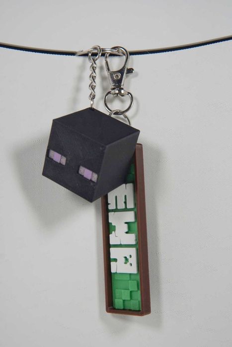 Brelok imienny z Twoim imieniem - Minecraft 3D z figurką / ZESTAW