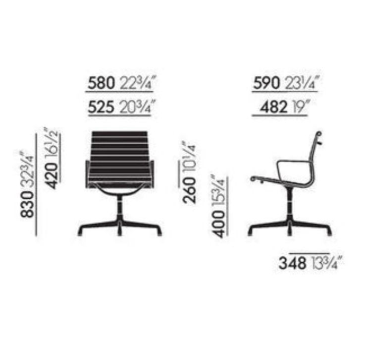 NOWE fotele Vitra EA108 - camel skóra 2szt