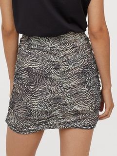 Marszczona spódnica mini zwierzęcy wzór