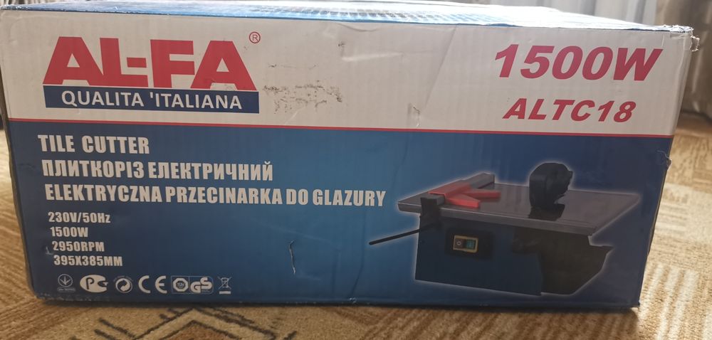 Плиткоріз із водяним охолодженням AL-FA ALTC18, 1500 Вт