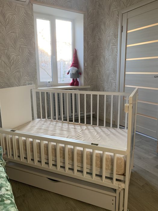 Дитяче ліжко, люлька, ліжко біле , матрац 1200*600