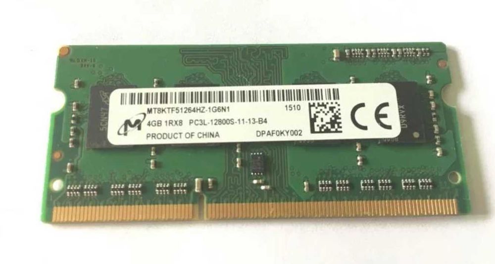 Оперативна пам`ять 4 ГБ, DDR3L для ноутбуків, Micron (1600 МГц, 1.35 В, Опт та Гарантія