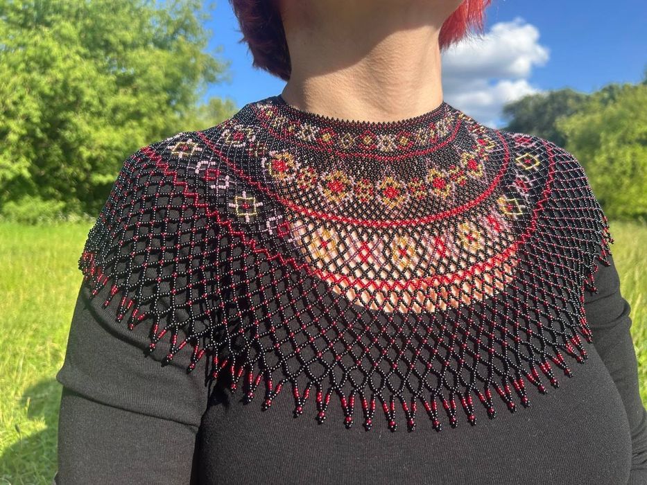 Naszyjnik z koralików Preciosa. Sylianka. Krywulka.Handmade.