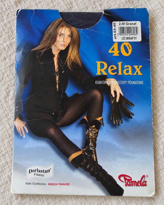 Pamela Relax 40 DEN S/S-M Granat – piękne półmatowe rajstopy