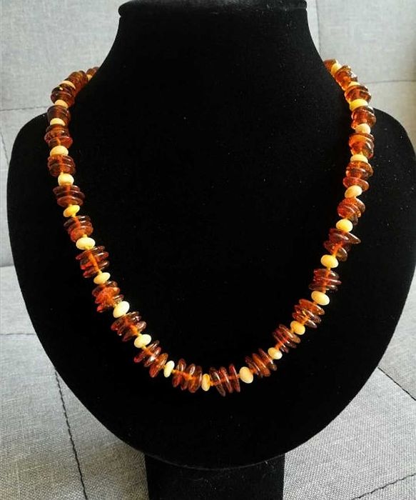 Naszyjnik korale BURSZTYN BAŁTYCKI Hand made