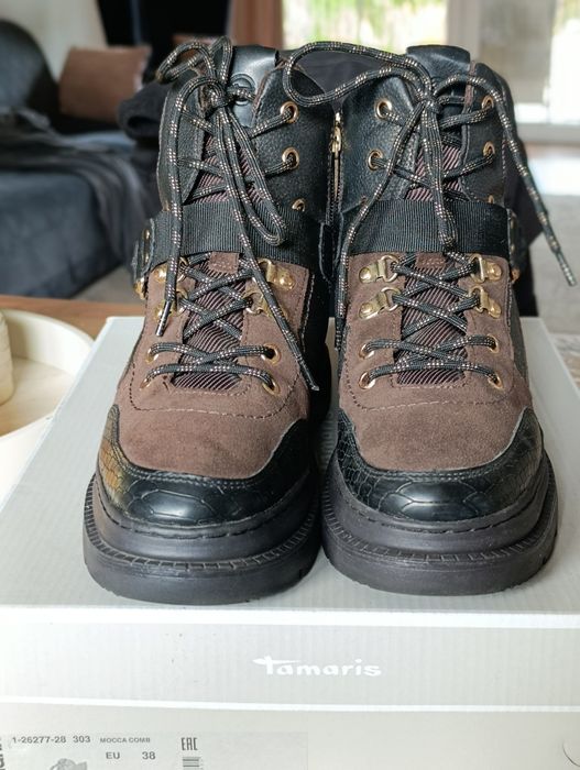 Buty zimowe Tamaris, czekoladowe