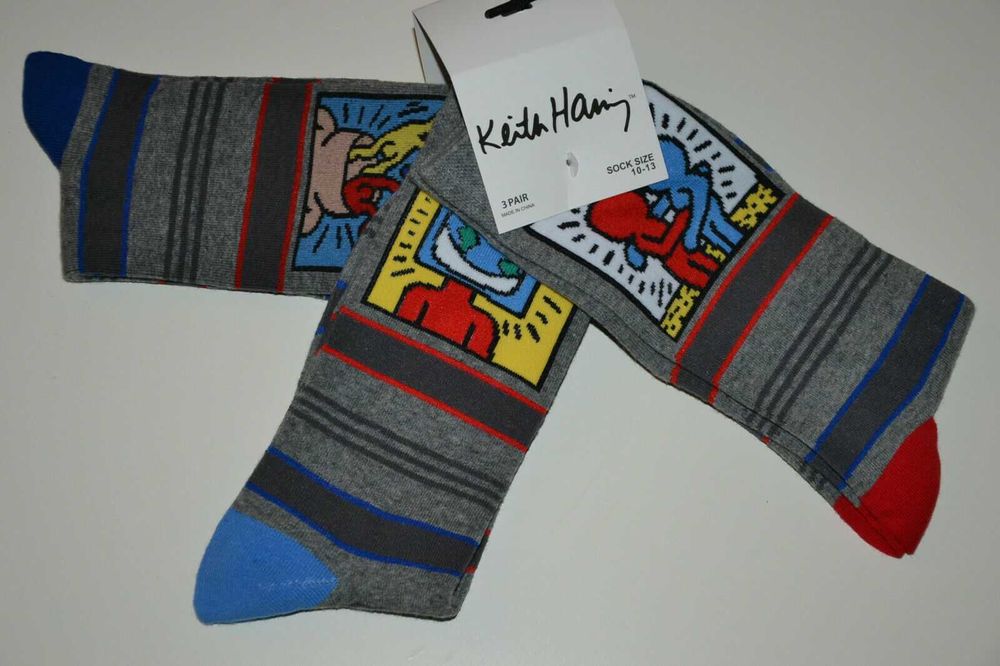 KEITH HARING 3 Pary Skarpety męskie Roz 40-46 Skarpetki 100% Oryginał