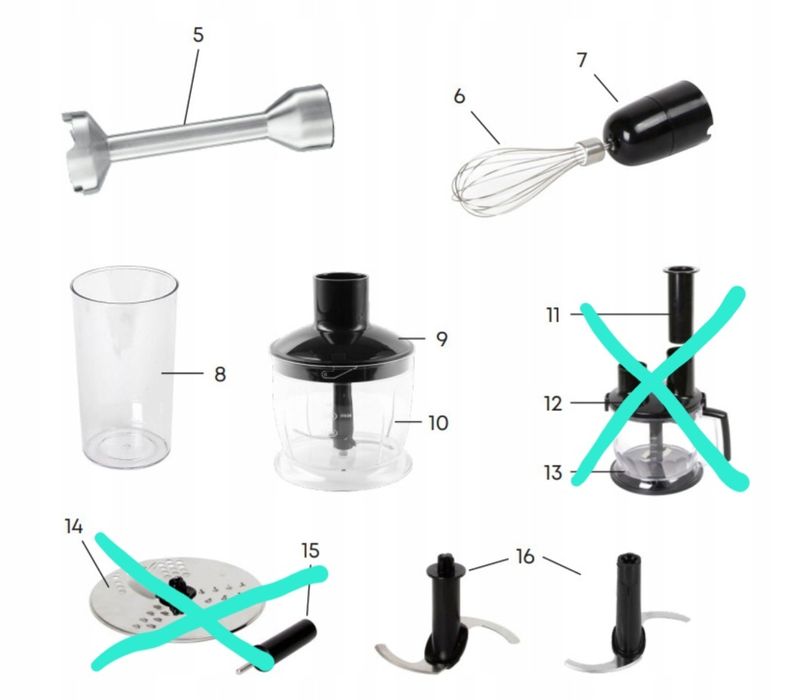Akcesoria do blendera Hoffen trzepaczka malakser nasadka miksująca