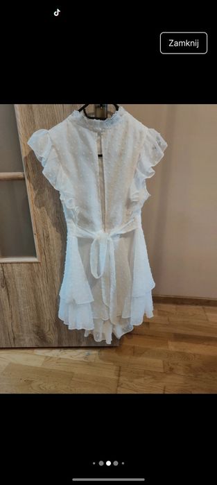 Biały elegancki kombinezon shein M