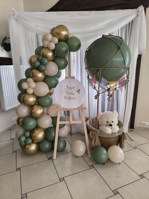 Balony z helem, ścianka balonowa do zdjęć