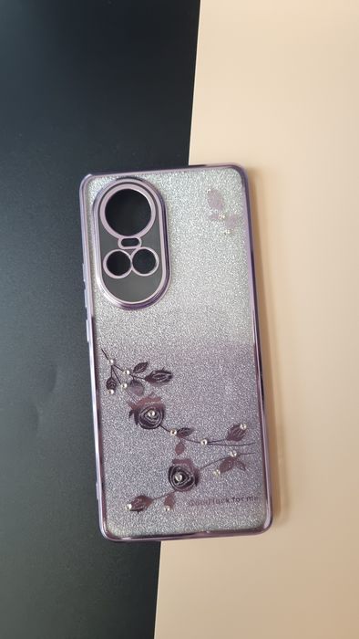 Etui Błyszczące do OPPO Reno 10 / 10 Pro 5G Plecki z Kwiatami case 2w1
