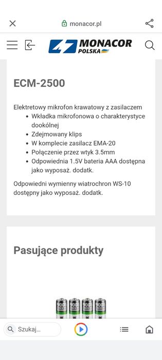 Mikrofon krawatowy ECM-2500