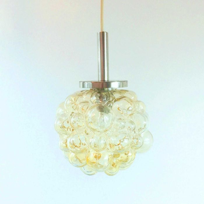 Lampa wisząca Helena Tynell, szkło bubble, design, lata 60./70.
