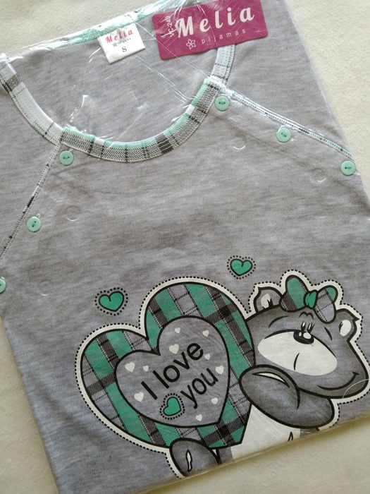 Koszula S ciążowa nocna piżama do karmienia odpinana rozpinana na boki