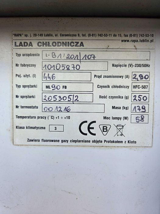 Lada chłodnicza witryna sklepowa